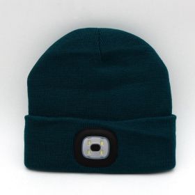 LED Knit Hat Button Cell Type Knitted Hat With Light Glowing (style: C, Color: Peacock)