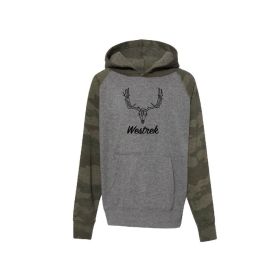 Camo Sleeve Skull Hoodie (size: XXL)