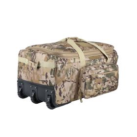 124L Tactical Wheeled Deployment Bag, Large Military Rolling Duffel Bag with Smooth Wheels, Reinforced Handles and Heavy-Duty Gear Storage for Travel (Color: Camo)