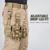Tactical Drop Leg Holster for Right or Left Hand, Adjustable Thigh Holster with Utility Pouches and Secure Retention Straps