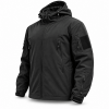 Men's Hooded Outdoor Jacket, Full Zip Tactical Style Jacket with Multiple Zipper Pockets and Adjustable Cuffs for Hiking, Camping and Travel, Sâ€“XXXL