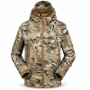 Men's Hooded Outdoor Jacket, Full Zip Tactical Style Jacket with Multiple Zipper Pockets and Adjustable Cuffs for Hiking, Camping and Travel, Sâ€“XXXL