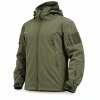 Men's Hooded Outdoor Jacket, Full Zip Tactical Style Jacket with Multiple Zipper Pockets and Adjustable Cuffs for Hiking, Camping and Travel, Sâ€“XXXL