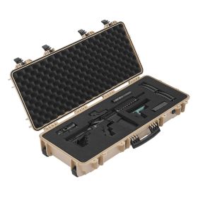 Hard Rifle Case, Lockable Rifle Case with 4 Layers Pre-cut Foams, 36 in Gun Storage with Wheels (Default: Default)