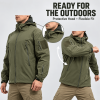 Men's Hooded Outdoor Jacket, Full Zip Tactical Style Jacket with Multiple Zipper Pockets and Adjustable Cuffs for Hiking, Camping and Travel, Sâ€“XXXL