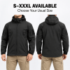 Men's Hooded Outdoor Jacket, Full Zip Tactical Style Jacket with Multiple Zipper Pockets and Adjustable Cuffs for Hiking, Camping and Travel, Sâ€“XXXL