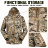 Men's Hooded Outdoor Jacket, Full Zip Tactical Style Jacket with Multiple Zipper Pockets and Adjustable Cuffs for Hiking, Camping and Travel, Sâ€“XXXL